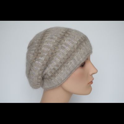 Бежевый женский берет со стразами Vizio Италия 8007 В