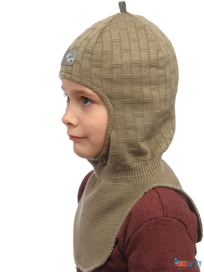 Шапка-шлем "Саша" 20201-02, цвет светлый хаки, р. 48-50