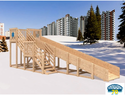 Зимняя горка "IgraGrad Snow Fox", скат 8 м, без окраски