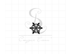 Штамп для скрапбукинга снежинка черная оригами