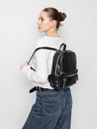 Женский кожаный рюкзак Anzolla black (арт. 3040-01)
