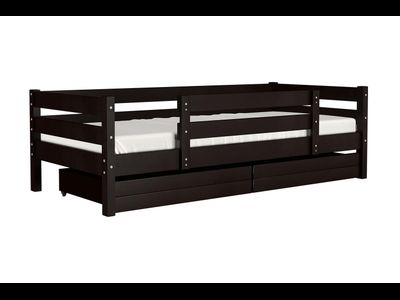 ГЛОРИЯ кровать одинарная Орех Тёмный с бортиком (Бравомебель)