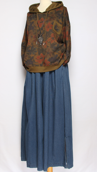 Джемпер ХЛОПОК "Капюшон Размытые цветы" красный, зеленый, синий, вишня до р.50