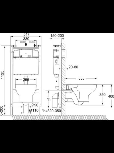Комплект инсталляции с подвесным унитазом Roca Dama Senso 893104680 slim сиденье (м/л)