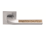 Дверные ручки Morelli Luxury "BRILLIANCE" SCS/LIGHT TOPAZ RVD Цвет - Матовый хром с кристаллами свет
