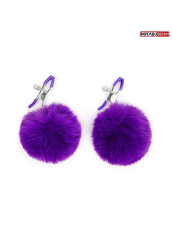 NTB-80607 Зажимы для сосков с пушком цвет фиолетовый