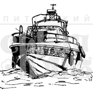 штамп  для скрапбукинга яхта малая  реалистичная