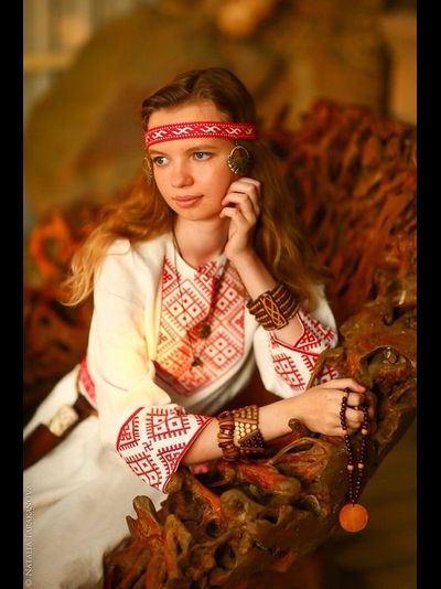 Платье с обережной вышивкой &quot;Возрождение&quot;