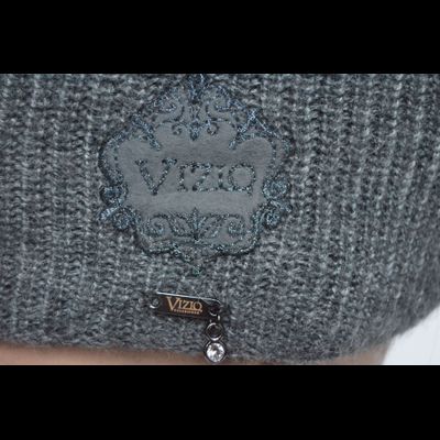 Темно - серая шапка из альпака и шелка Vizio Италия 9015 CL