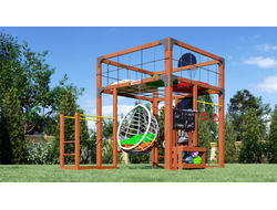 Детская площадка Савушка КУБ-1 (Махагон) с подушками и коконом купить в Воронеже