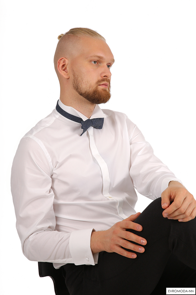 Бабочка мужская темно-синяя с принтом - ANDRE