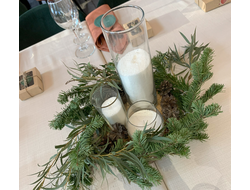 Композиция на стол "Эко венок ель"