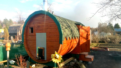 КРУГЛАЯ БАНЯ-БОЧКА 4 МЕТРА (ВХОД СБОКУ)