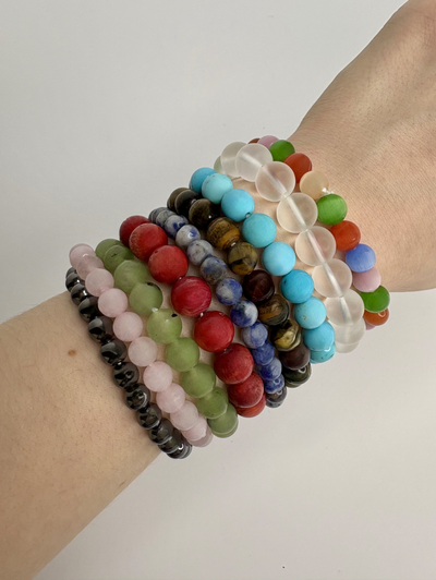 Браслет шарик, разные камни