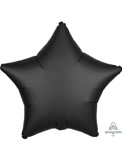 Шар фольгированный с гелием "Звезда черный " 45см