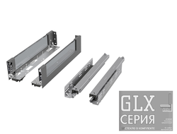 Комплект ящика GLX, со стеклом, 94х350мм, ГРАФИТ, Soft-Close,  (696-9535-09)  TALISMAN *