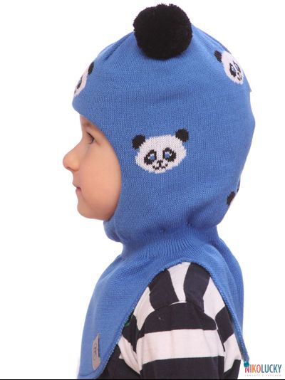 Шапка-шлем  21101-05, цвет ярко-синий,черный,белый р. 50-52