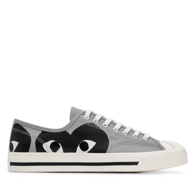 Кеды Play Comme des Garçons x Converse Jack Purcell серые низкие с черным сердцем