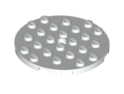 Plate, Round 6 x 6 with Hole, White (11213 / 6109817)