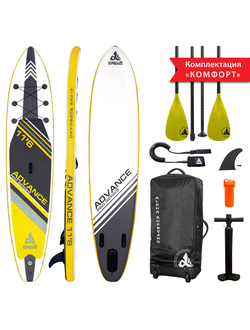 Надувная SUP-доска Сапборд (SUP board) Alpha Supboard ADVANCE PRO-11.6 COMFORT YELLOW