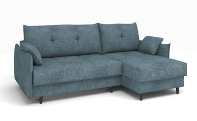 ДВУСПАЛЬНЫЙ РАСКЛАДНОЙ ПРУЖИННЫЙ ДИВАН-КРОВАТЬ КАРОЛИНА С НОЖКАМИ, УГЛОВОЙ, СО СПАЛЬНЫМ МЕСТОМ И МЕХАНИЗМОМ ПАНТОГРАФ, С ПОДУШКАМИ