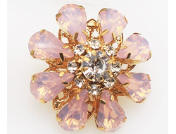 ПУГОВИЦЫ ДЕКОРАТИВНЫЕ СО СТРАЗАМИ И КРИСТАЛЛАМИ, 26 мм. 50 шт. РК-00071. Цвет: Розовый