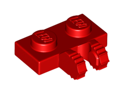 Hinge Plate 1 x 2 Locking with 2 Fingers on Side and 7 Teeth, Red (50340 / 6266205)