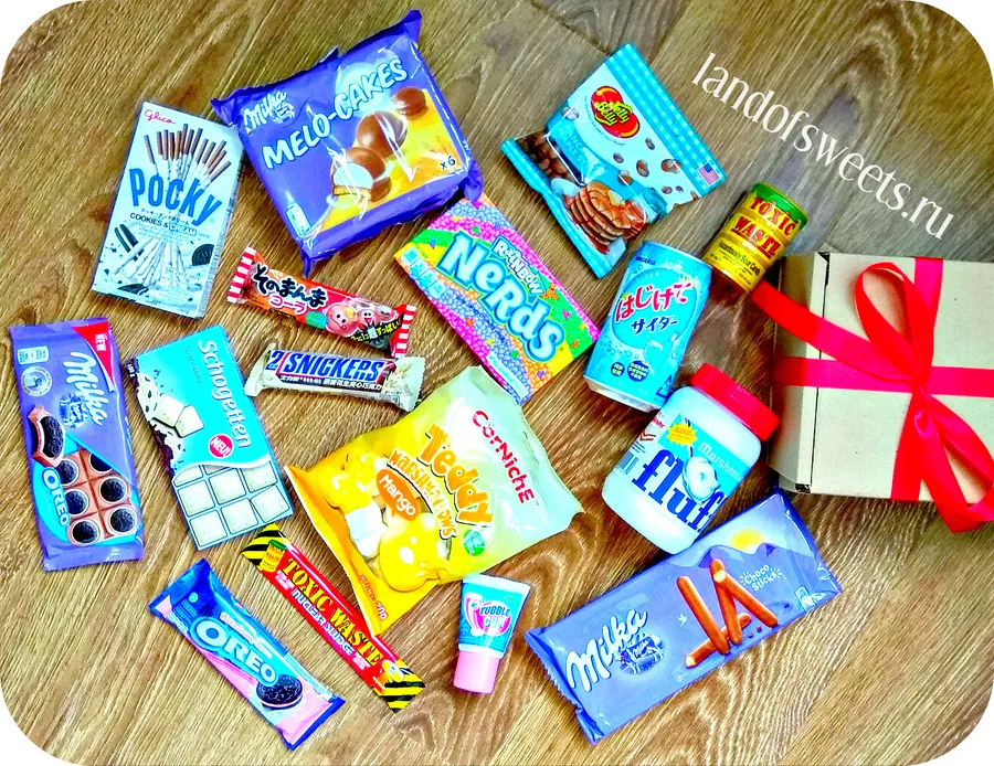 Пример состава одной из коробочек сладостей