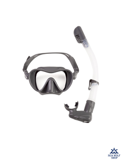 Маска для дайвинга с трубкой Scorpena комплект темно-серый (взрослый)