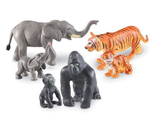 LER0839 Развивающая игрушка «Животные джунглей. Мамы и малыши» (6 элементов)