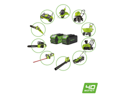 Аккумуляторная садовая техника 40В: удобная линейка для больших садов и участков Greenworks