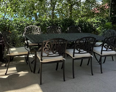 Обеденная группа из литого алюминия Louis 8