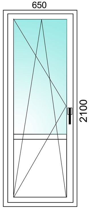 Балконная дверь 650х2100