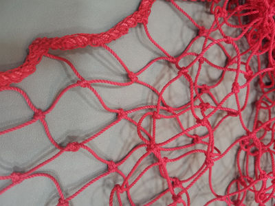 Сетка заградительная, яч. 40×40мм, Ø 2,2 мм, цвет красный, узловая 0,8х1,5 м.