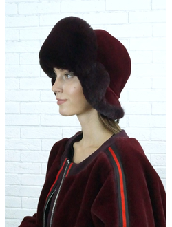 Ушанка "Север" цвет бордовый + бордовый