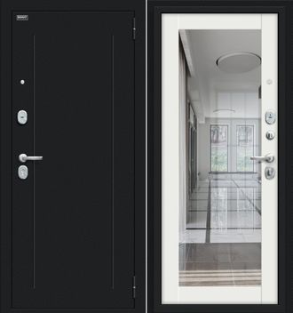 Металлическая дверь Флэш Kale Букле чёрное/Off-white