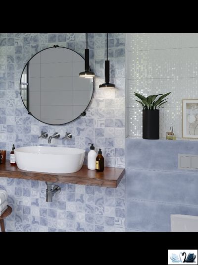 Плитка настенная Gracia Ceramica Folk blue square wall 02 25 х 60 см голубой мозаика