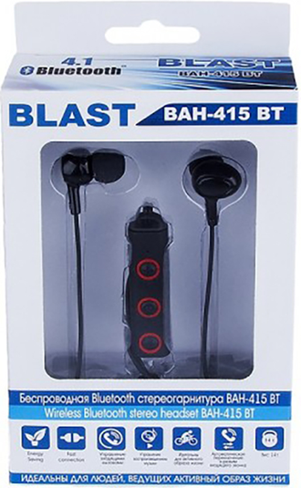 Вакуумные Bluetooth наушники Blast BAH-415BT (черный)