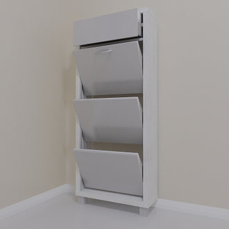 Обувница Айрон-3 Плюс (фасад стекло Белое)