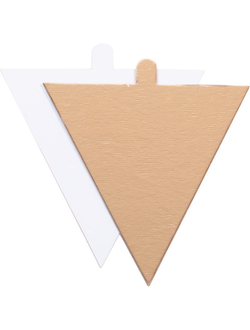 Подложка для пирожных - треугольник 120*120*96мм (золото/белая, 1,5мм)
