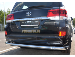 Защита заднего бампера угловая большая d76 для Toyota Land Cruiser 200 Executive Lounge (2018-...)