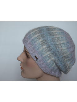 Лиловый женский берет из мохера и альпака Vizio Италия 6916