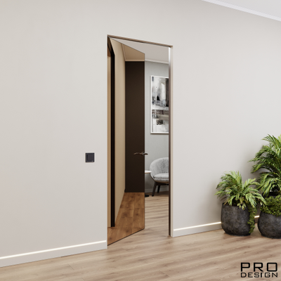 Комплект скрытой двери Pro Design Reverse Glass Зеркало бронза, графит 2300