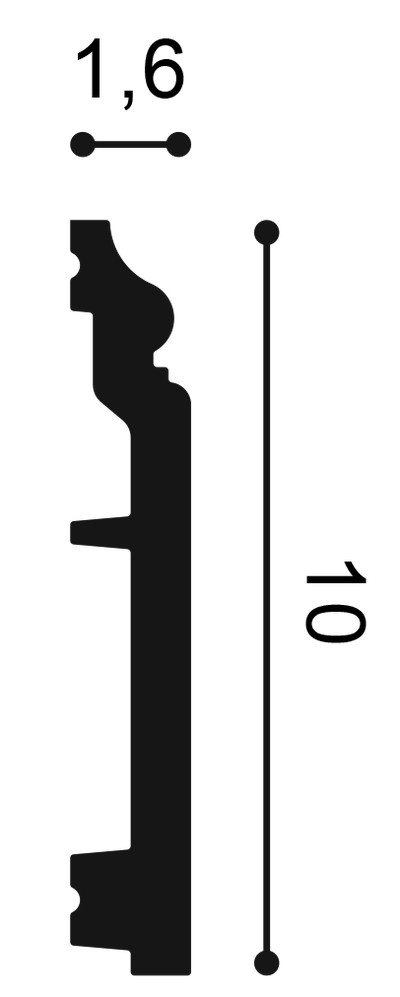 Плинтус ORAC Decor SX173, дюрополимерный, влагостойкий, ударопрочный, под покраску, длина 2 метра