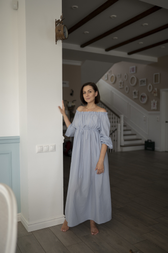 Ночная сорочка из батиста (голубая)