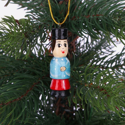 Матрёшка «Котик» с ёлочными деревянными игрушками, 7шт