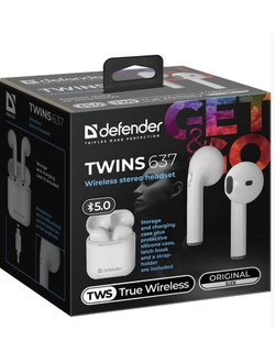Беспроводные наушники TWS Defender Twins 637 белые