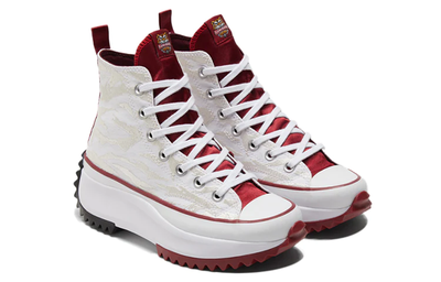 Converse Run Star Hike белые с красным на платформе 173125C фото