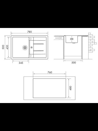 Мойка LONGRAN CLASSIC CLS780.500