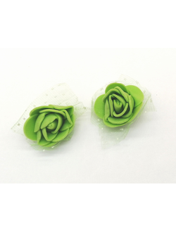 Цветы из фоамирана с сеточкой 25 мм цвет зеленый (200 штук)